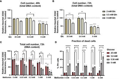 Low glucose availability potentiates the effects of metformin on model T cell activation and exhaustion markers in vitro